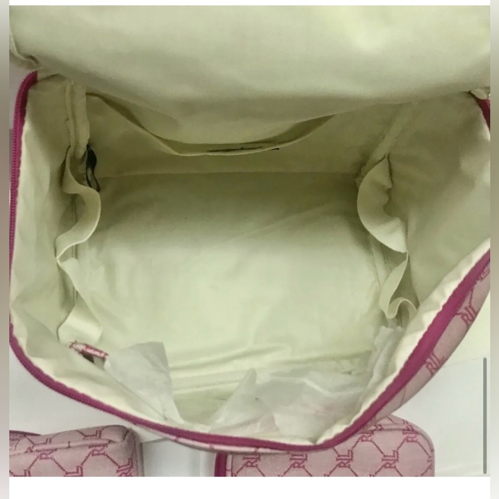 New 3 New Lauren Ralph Lauren Pink Cosmetic Bags iPhone Bag Signature RL Logo - Picture 10 of 14